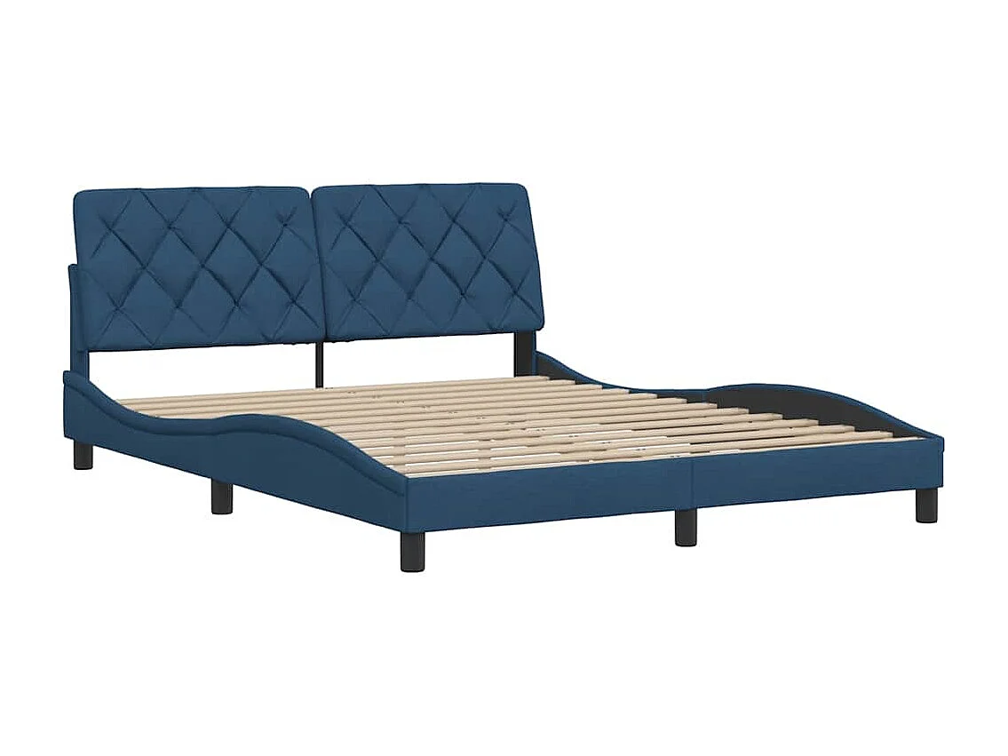 Letto per adulti | Letto matrimoniale | Giroletto senza Materasso Blu 160x200 cm in Tessuto