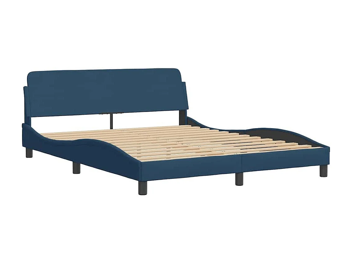 Letto per adulti | Letto matrimoniale | Giroletto senza Materasso Blu 160x200 cm in Tessuto
