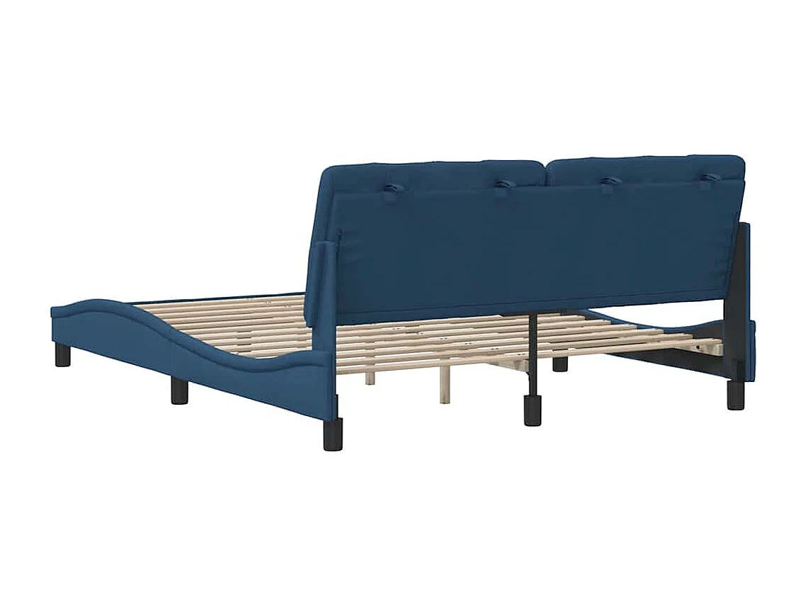 Letto per adulti | Letto matrimoniale | Giroletto senza Materasso Blu 160x200 cm in Tessuto