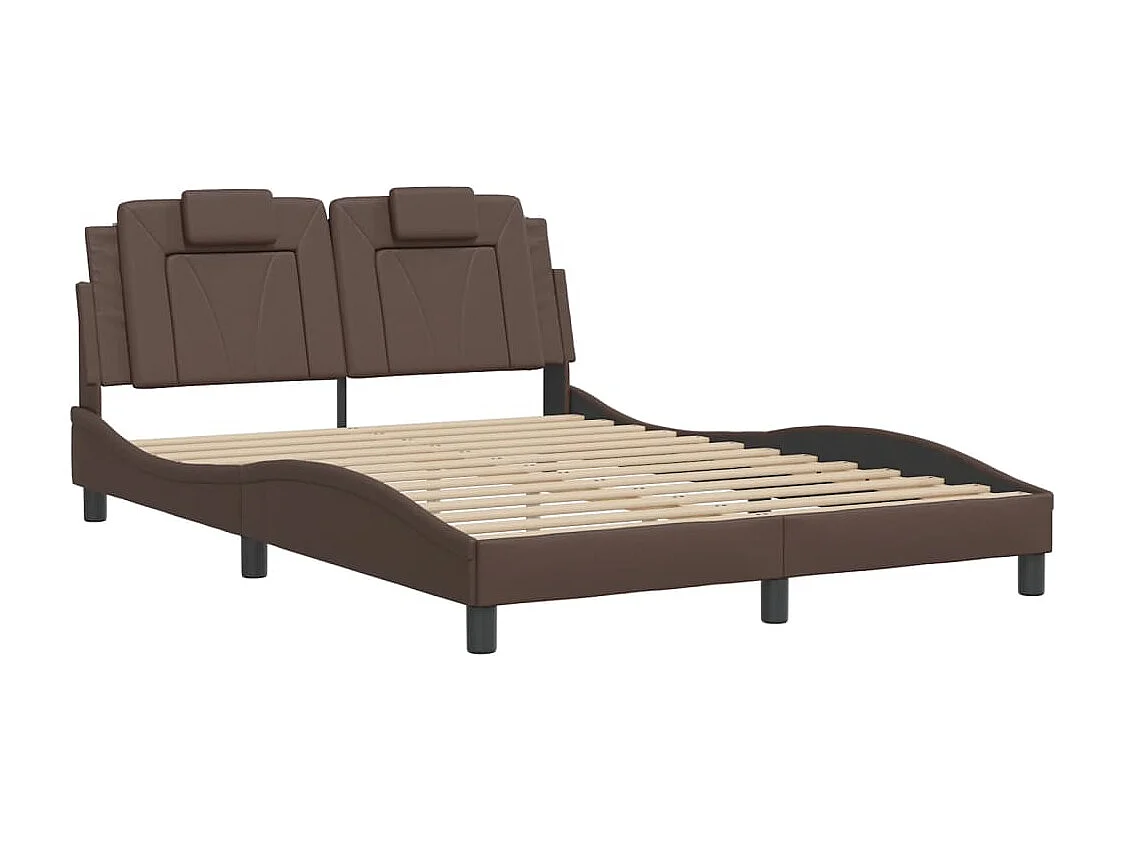 Lit double | Lit adulte | Cadre de lit avec LED marron 140x190 cm