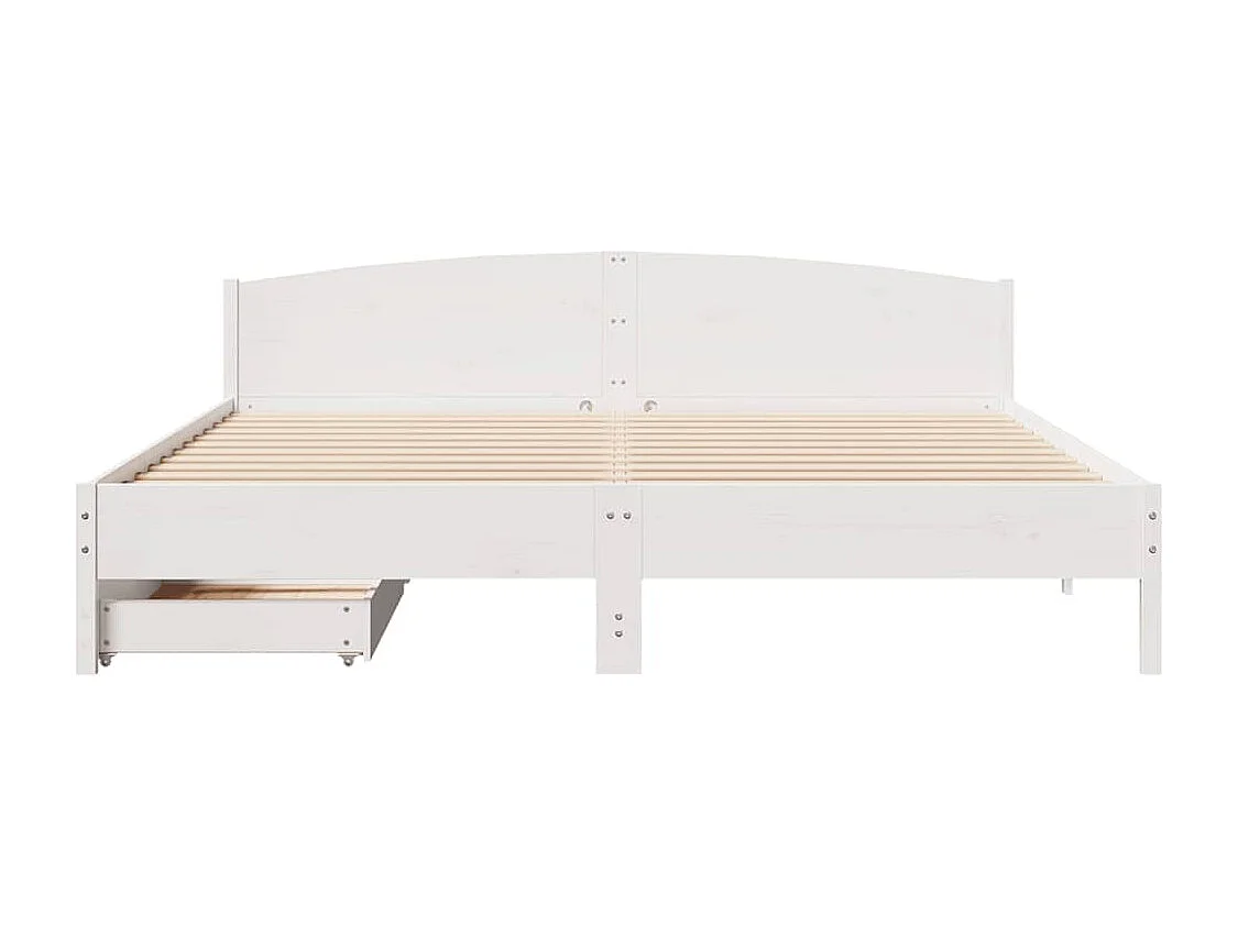 Letto per adulti | Letto matrimoniale | Giroletto senza Materasso Bianco 200x200 cm Legno Massello Pino