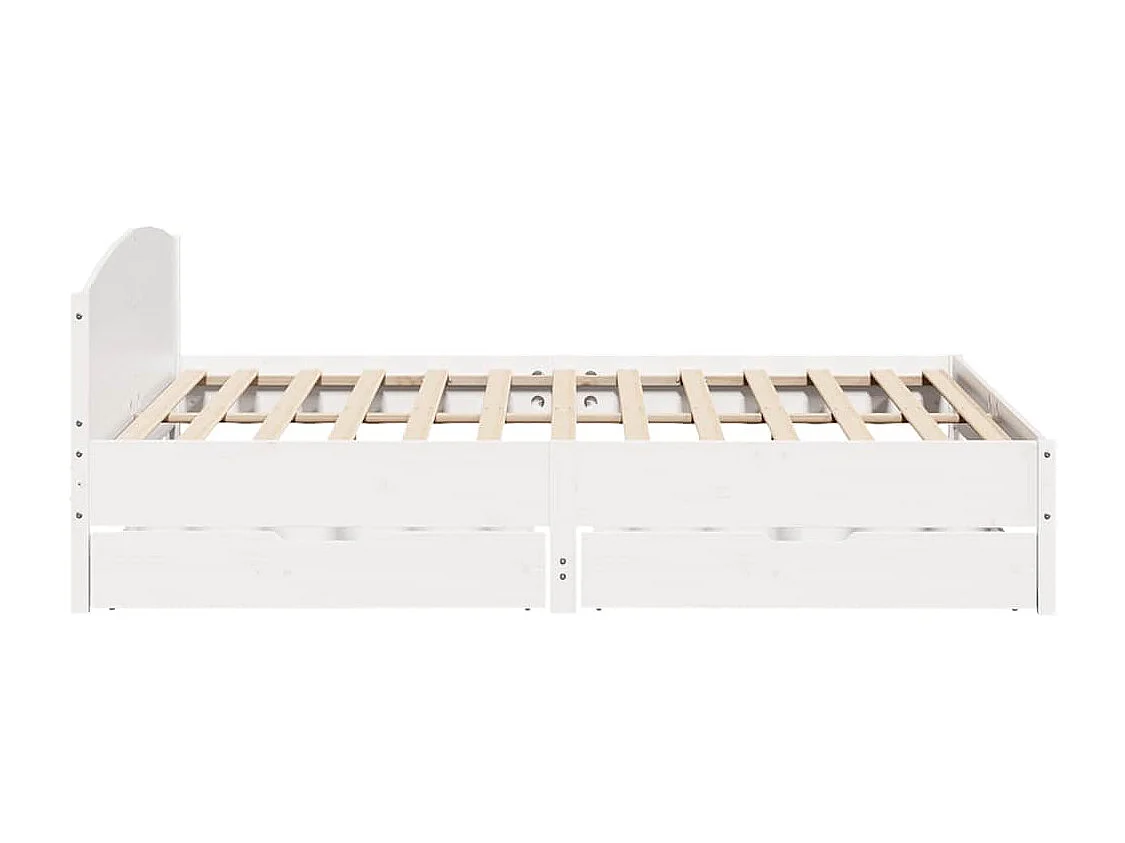 Letto per adulti | Letto matrimoniale | Giroletto senza Materasso Bianco 200x200 cm Legno Massello Pino