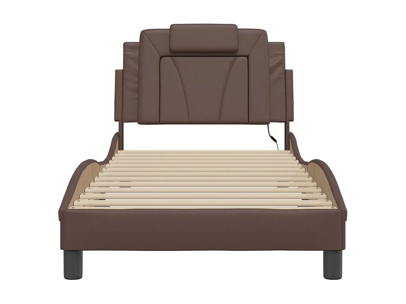 Lit simple | Lit adulte, enfant | Cadre de lit avec LED marron 80x200 cm