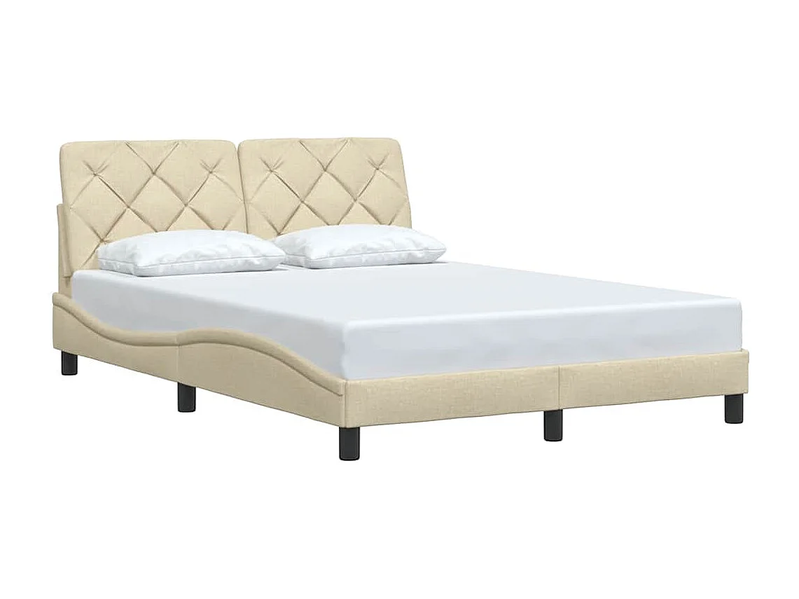 Letto per adulti | Letto matrimoniale | Giroletto senza Materasso Crema 140x200 cm in Tessuto