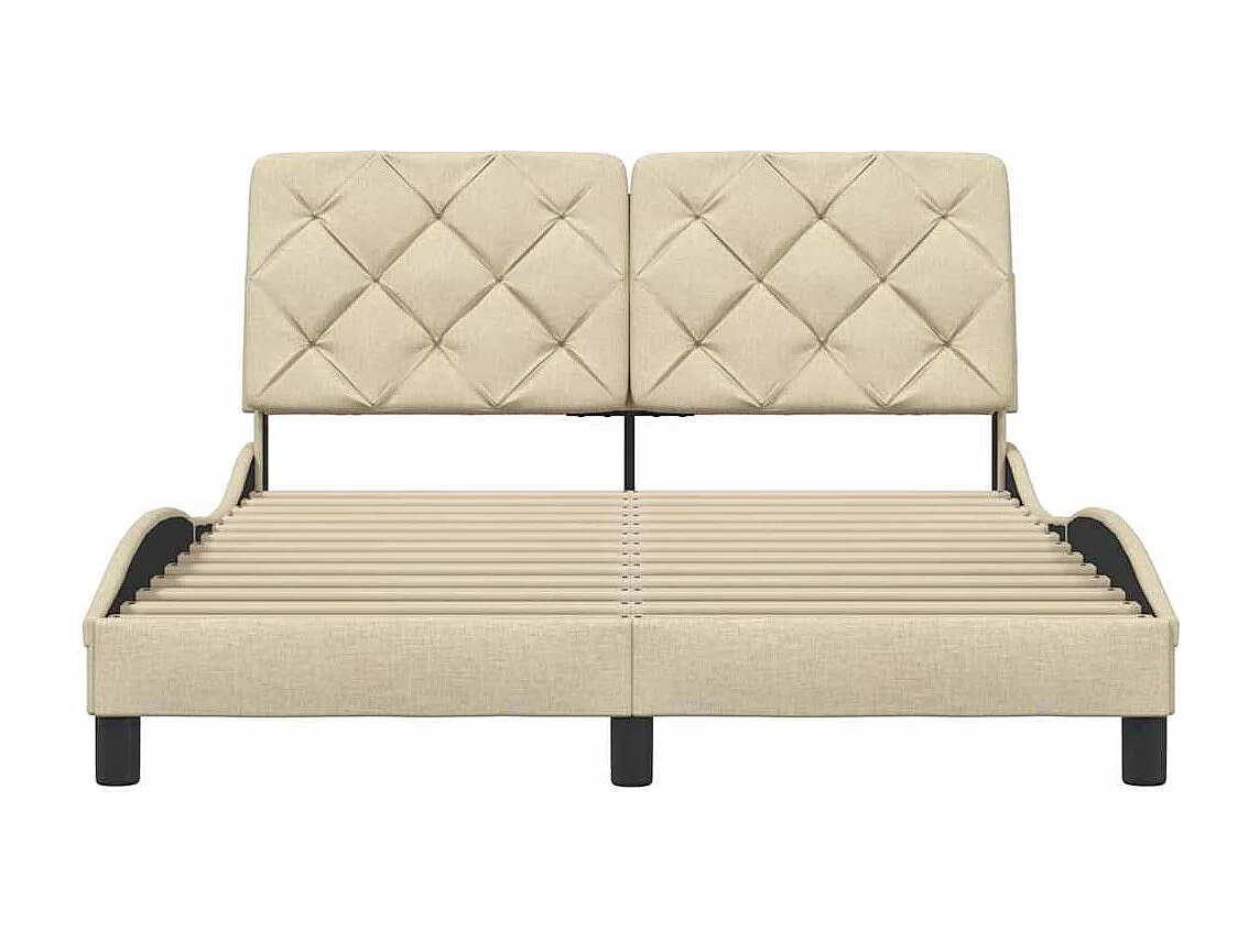 Letto per adulti | Letto matrimoniale | Giroletto senza Materasso Crema 140x200 cm in Tessuto