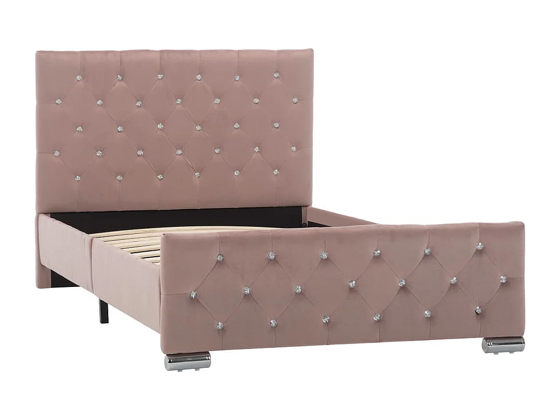 Lit simple | Lit adulte, enfant | Cadre de lit Rose Velours 100x200 cm