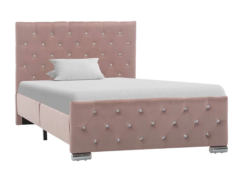 Lit simple | Lit adulte, enfant | Cadre de lit Rose Velours 100x200 cm