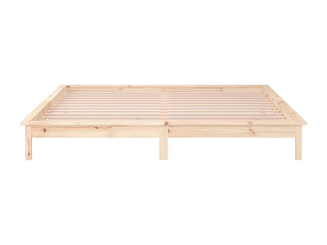 Lit double | Lit adulte | Cadre de lit à LED 150x200 cm bois massif