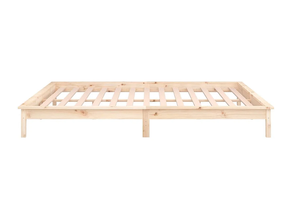 Lit double | Lit adulte | Cadre de lit à LED 150x200 cm bois massif