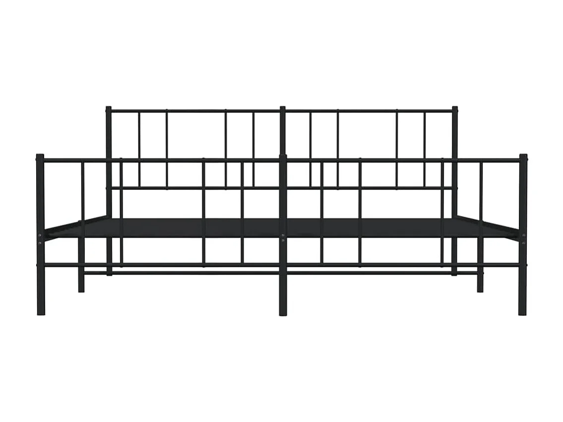 Lit double | Lit adulte | Cadre de lit métal avec pied de lit noir 200x200cm