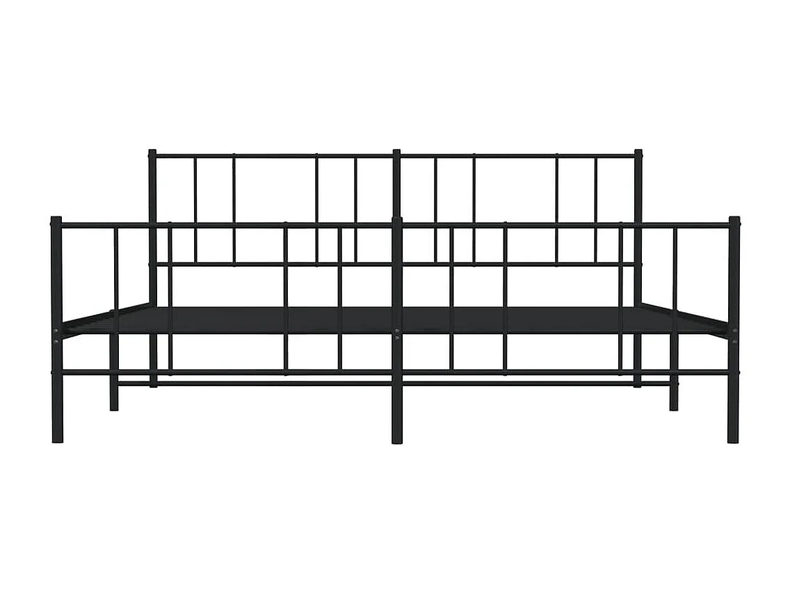 Lit double | Lit adulte | Cadre de lit métal avec pied de lit noir 200x200cm
