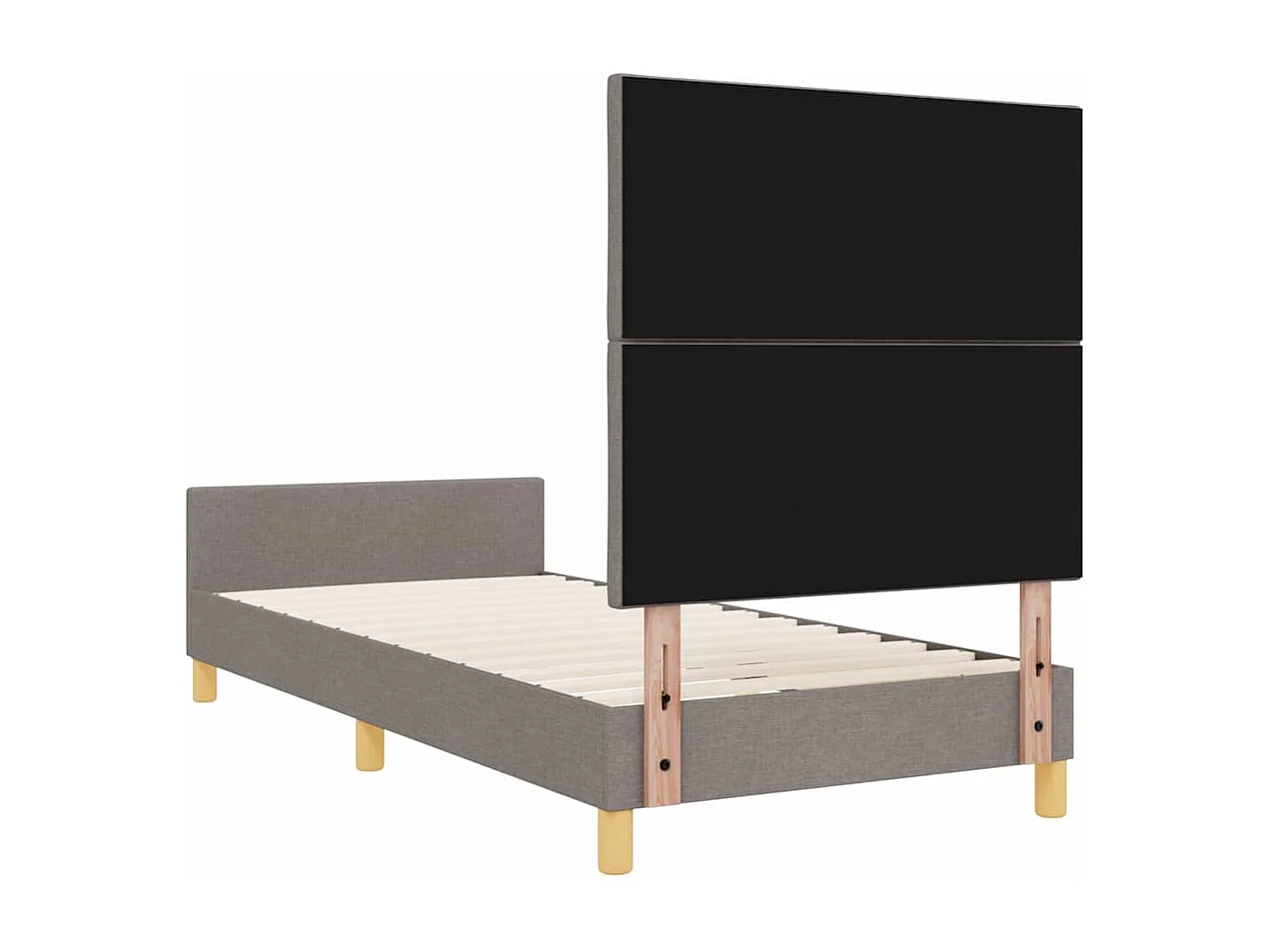 Lit simple | Lit adulte, enfant | Cadre de lit avec tête de lit Taupe 100x200 cm tissu