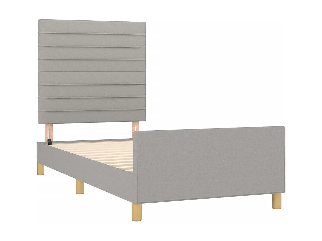 Lit simple | Lit adulte, enfant | Cadre de lit gris clair 100x200 cm tissu