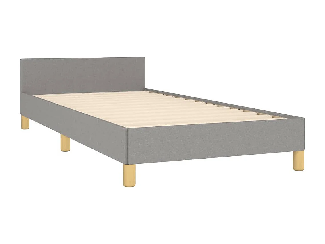Lit simple | Lit adulte, enfant | Cadre de lit gris clair 100x200 cm tissu