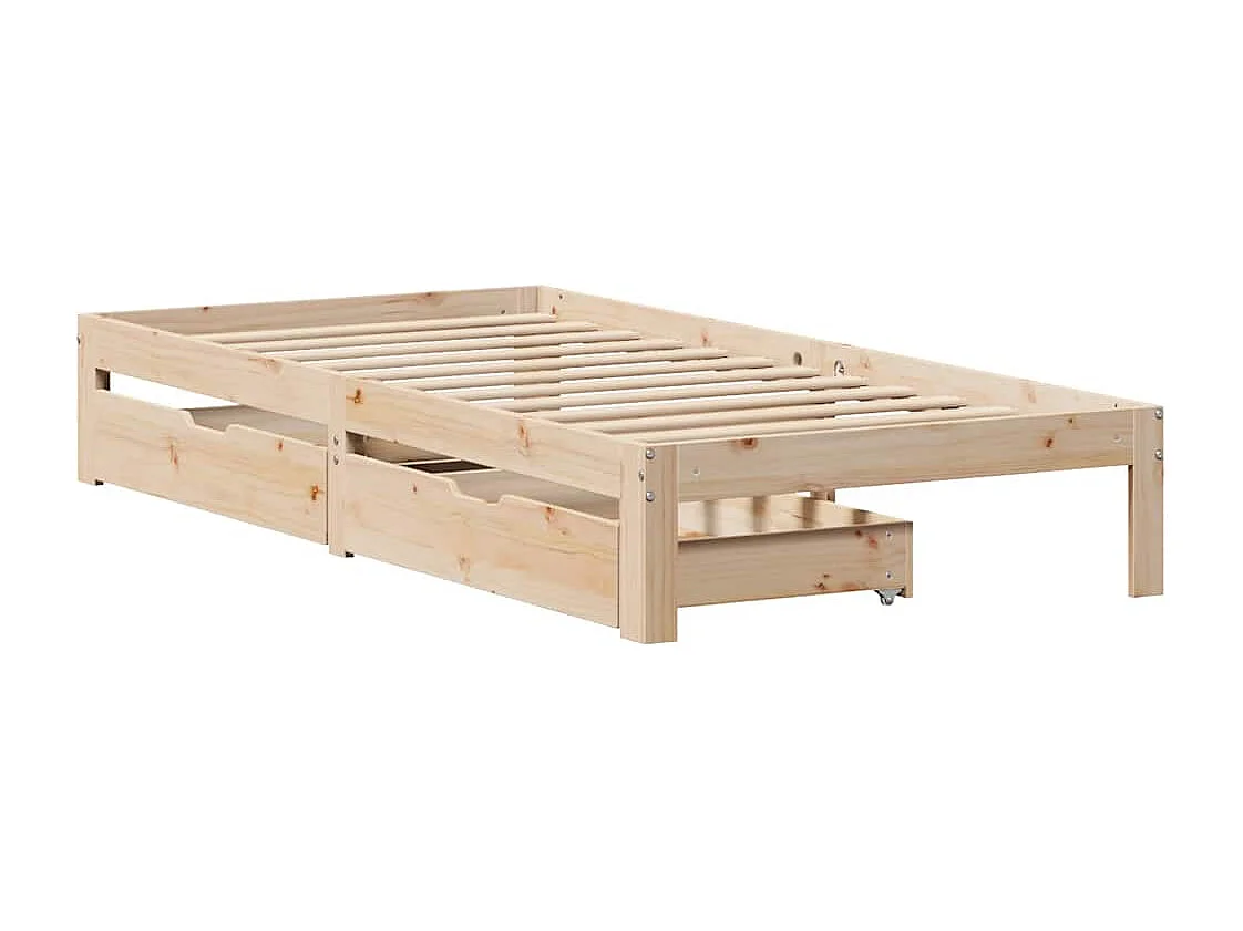 Lit simple | Lit adulte, enfant | Cadre de lit avec tiroirs 90x200 cm