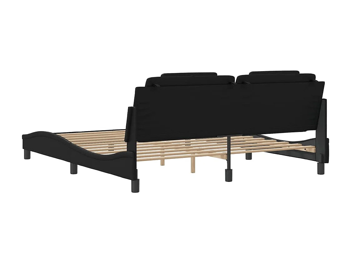 Lit double | Lit adulte | Cadre de lit noir 180x200 cm similicuir