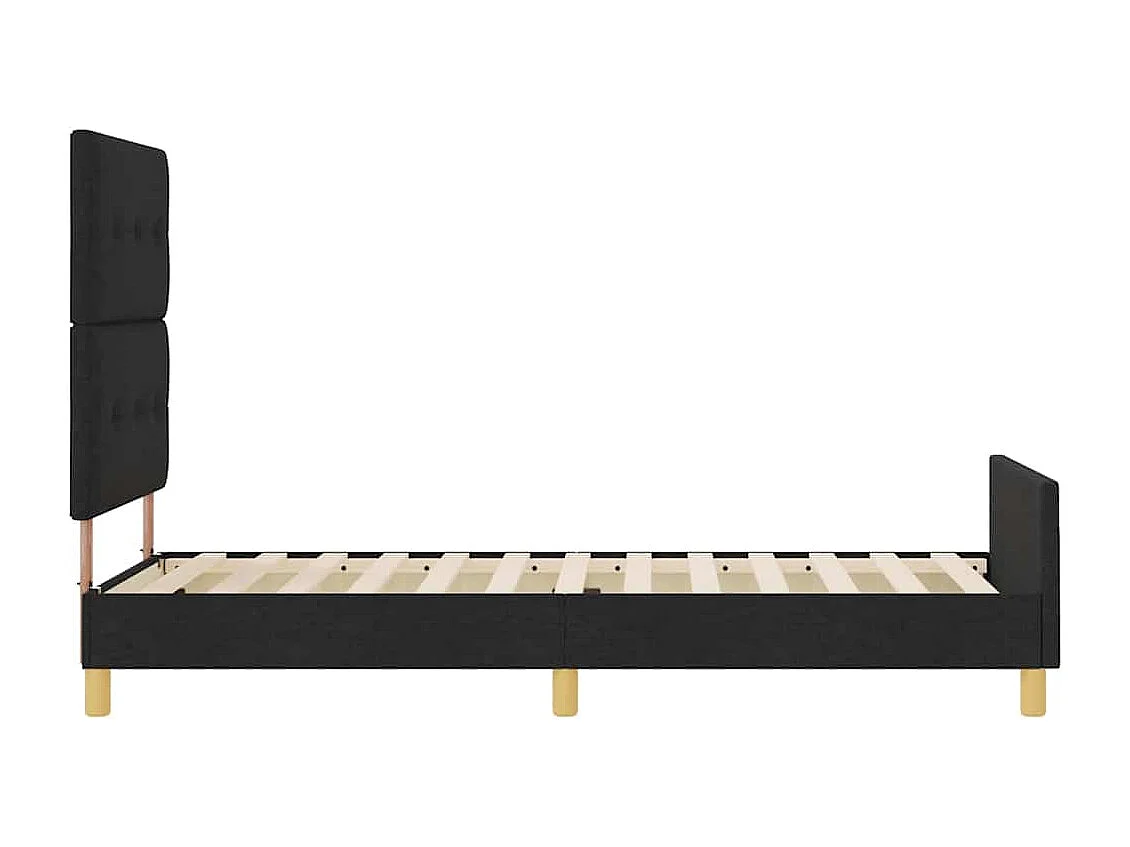Lit simple | Lit adulte, enfant | Cadre de lit avec tête de lit Noir 100x200 cm tissu