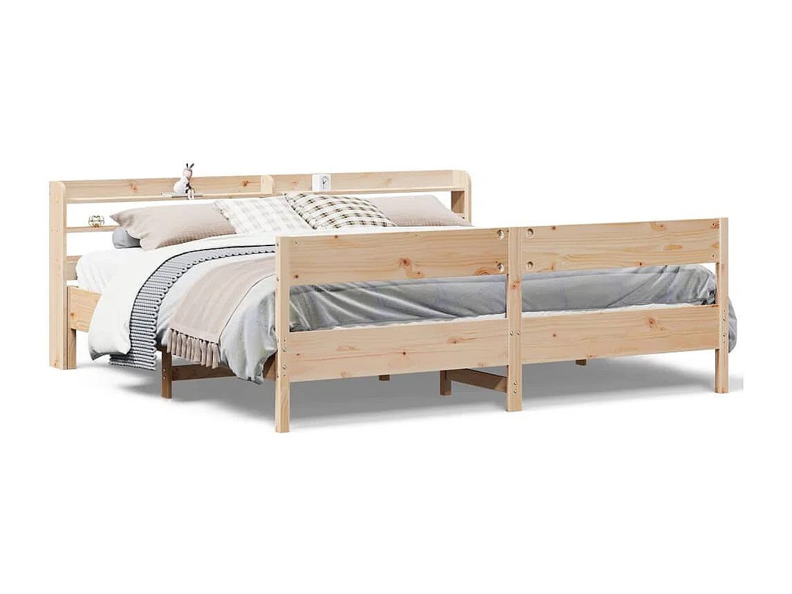 Lit double | Lit adulte | Cadre de lit 200x200 cm bois massif de pin