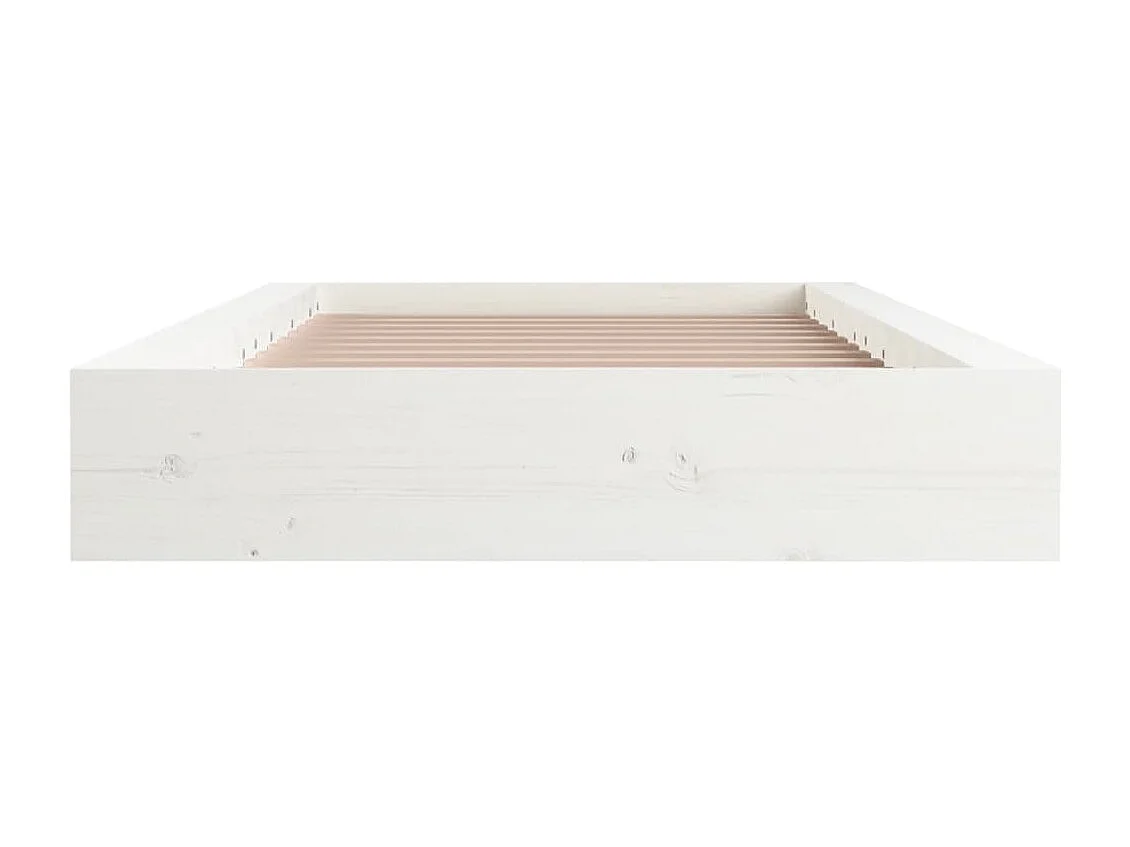 Lit double | Lit adulte | Cadre de lit blanc 135x190 cm bois massif