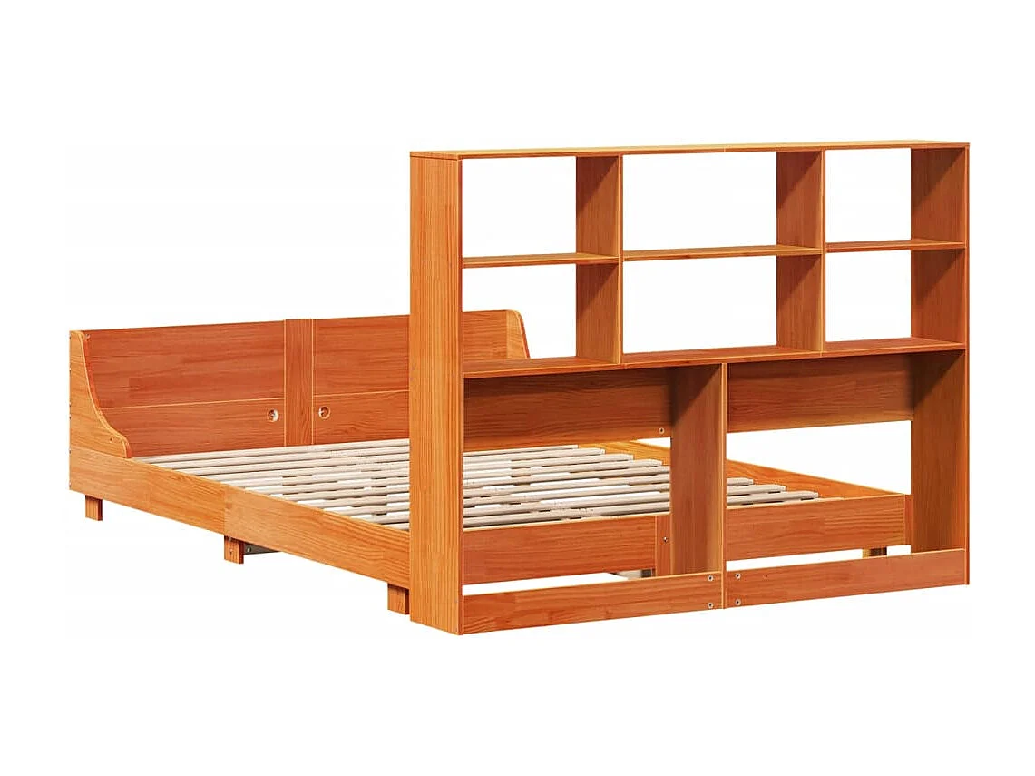 Letto per adulti | Letto matrimoniale | Giroletto senza Materasso Marrone Cera 160x200 cm Legno di Pino