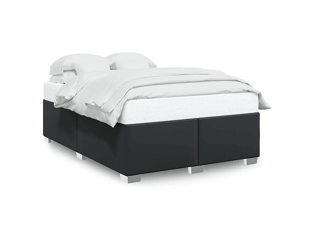 Letto per adulti | Letto matrimoniale | Giroletto Nero 140x190 cm in Similpelle