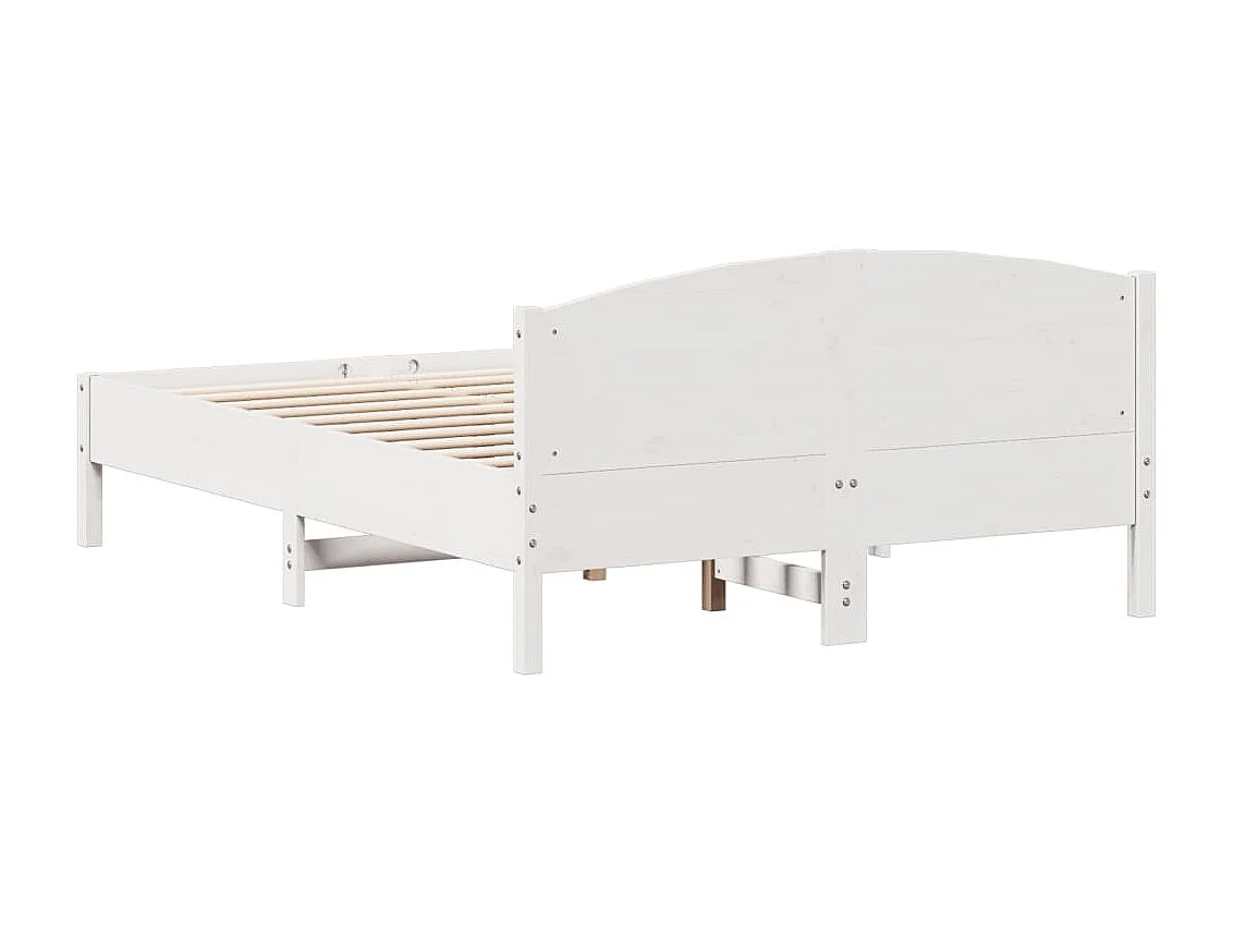 Lit double | Lit adulte | Cadre de lit blanc 140x190 cm bois de pin massif