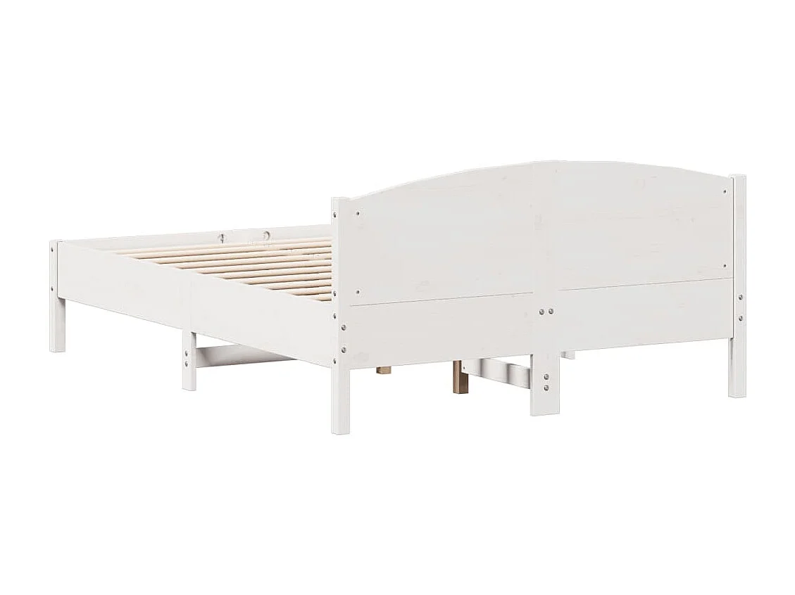 Lit double | Lit adulte | Cadre de lit blanc 140x190 cm bois de pin massif