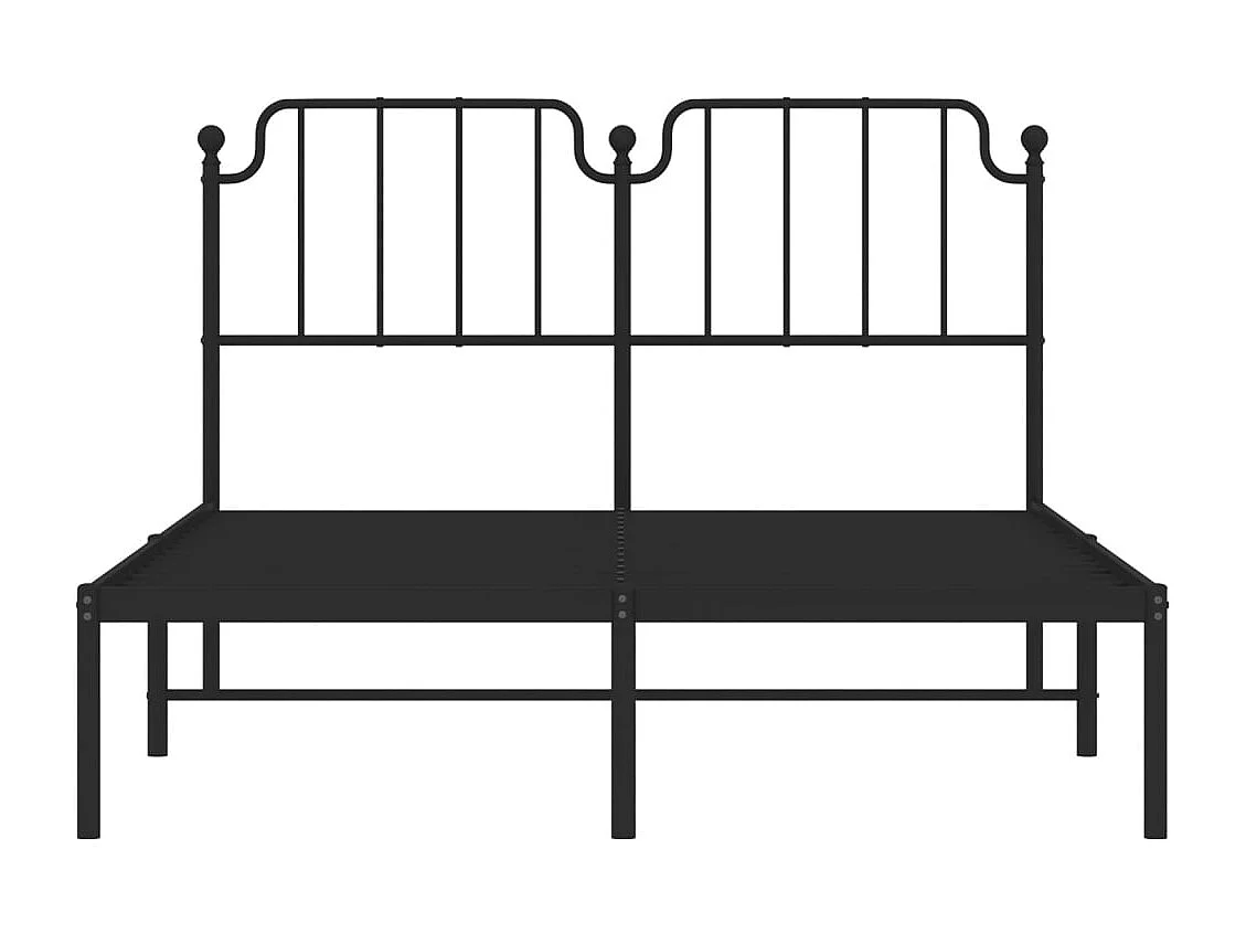 Lit double | Lit adulte | Cadre de lit métal avec tête de lit noir 140x190cm