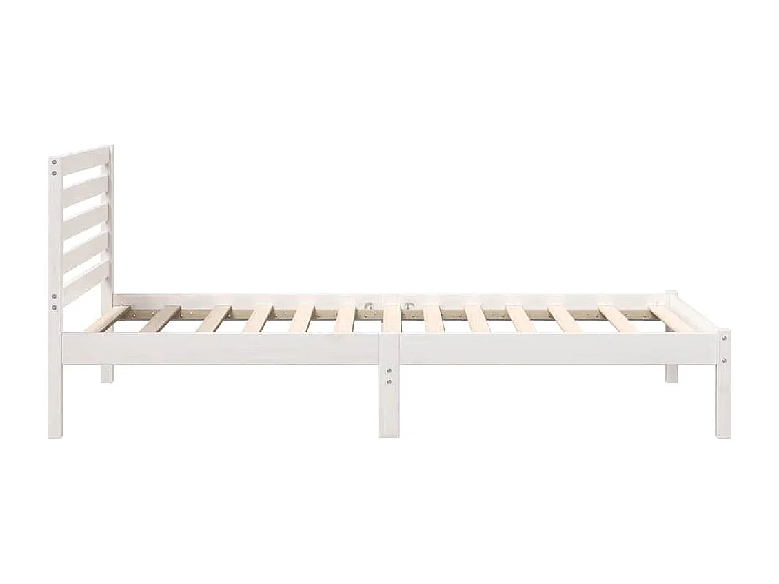 Lit simple | Lit adulte, enfant | Cadre de lit Blanc 80x200 cm Bois massif en pin