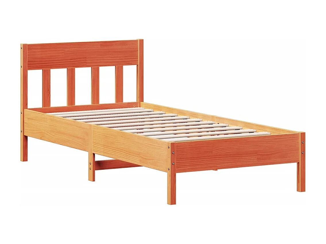 Lit simple | Lit adulte, enfant | Cadre de lit cire marron 90x200 cm bois pin massif