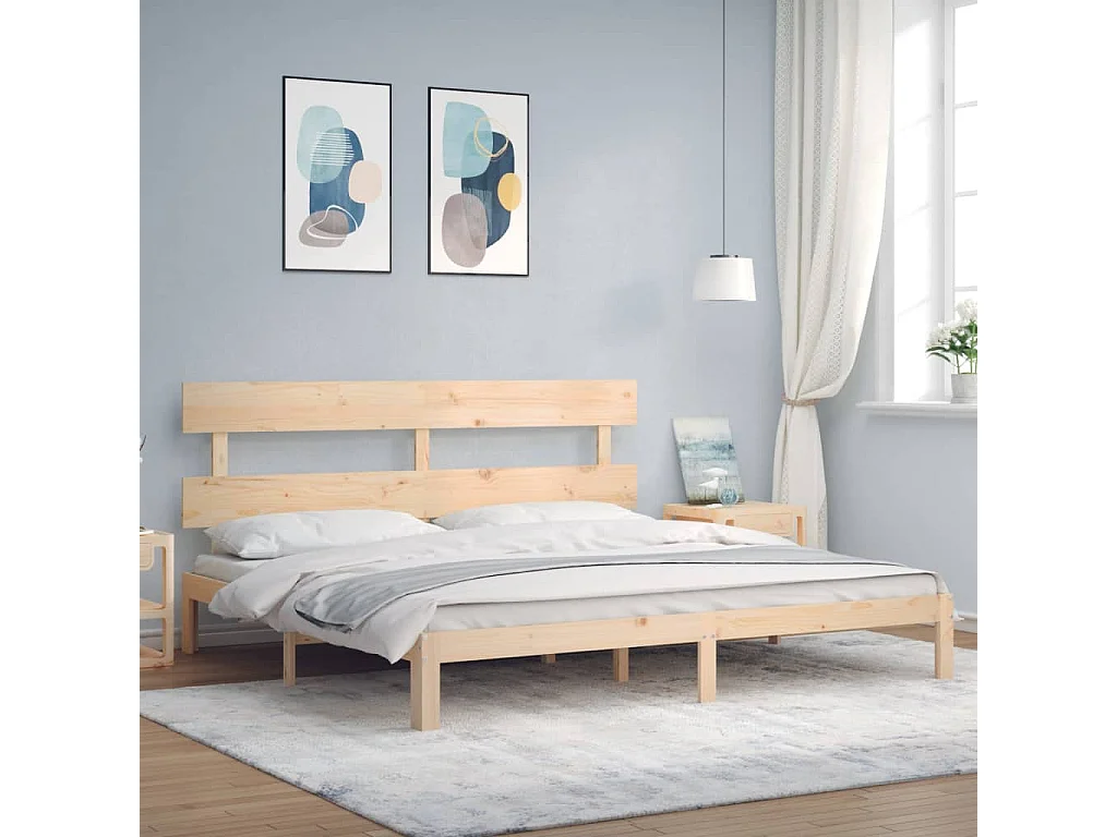 Lit double | Lit adulte | Cadre de lit bois massif de pin 180x200 cm