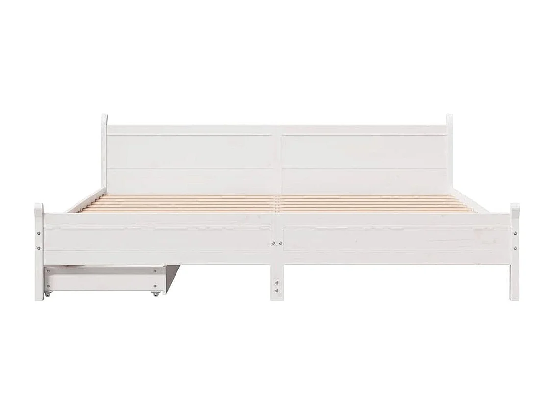 Letto per adulti | Letto matrimoniale | Giroletto senza Materasso Bianco 200x200 cm Legno Massello Pino