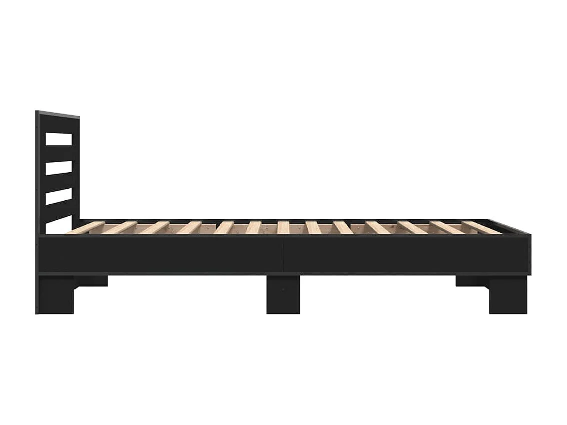Lit simple | Lit adulte, enfant | Cadre de lit noir 75x190 cm