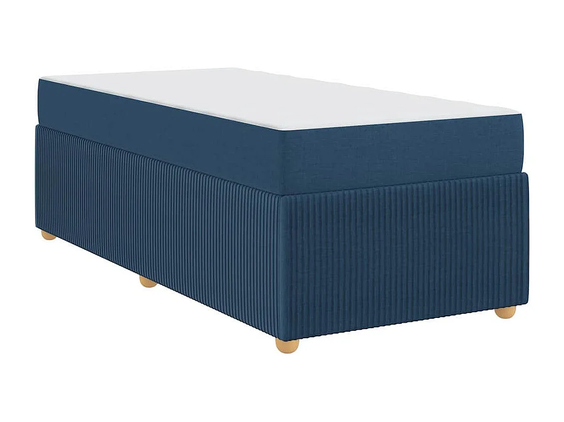 Lit simple | Lit adulte, enfant | Cadre de lit avec matelas Bleu 90x190 cm tissu