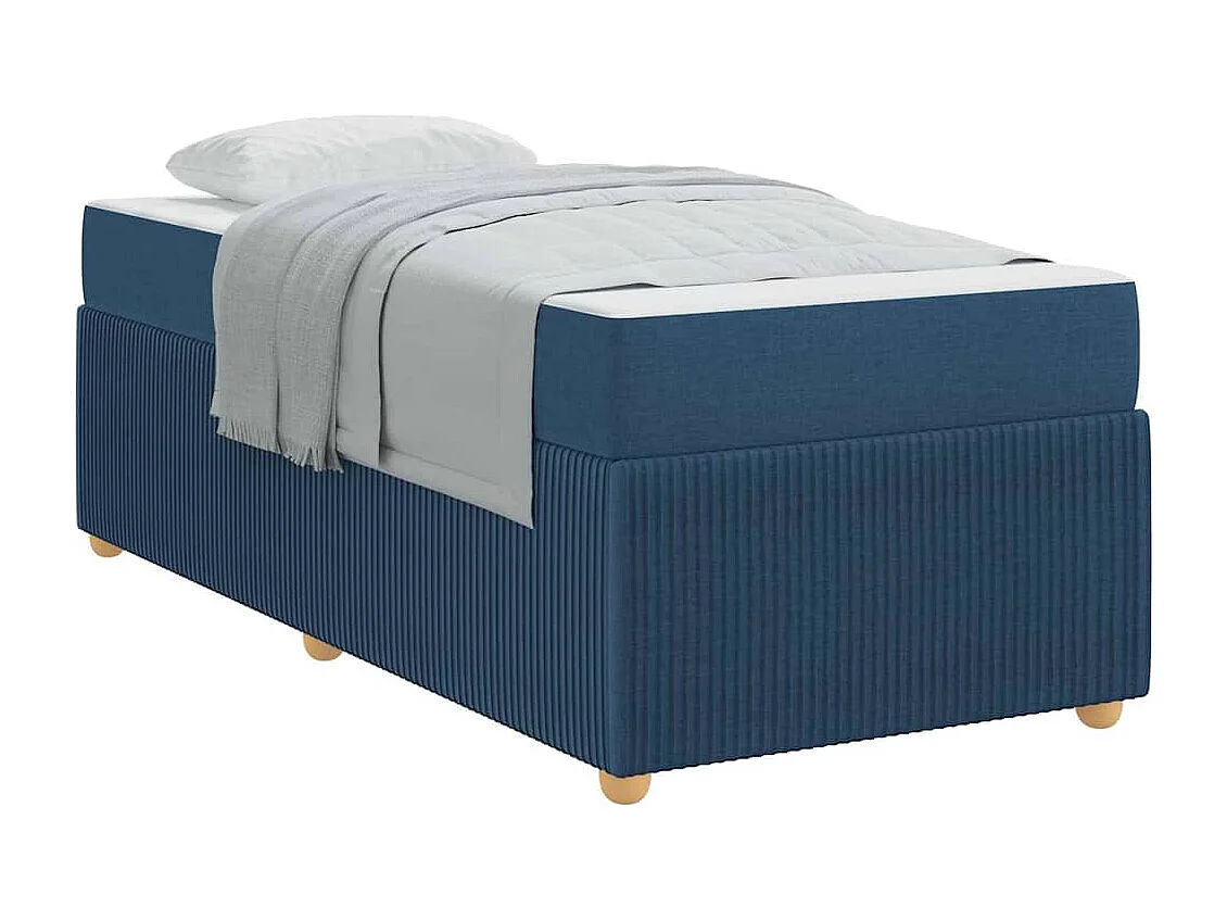 Lit simple | Lit adulte, enfant | Cadre de lit avec matelas Bleu 90x190 cm tissu