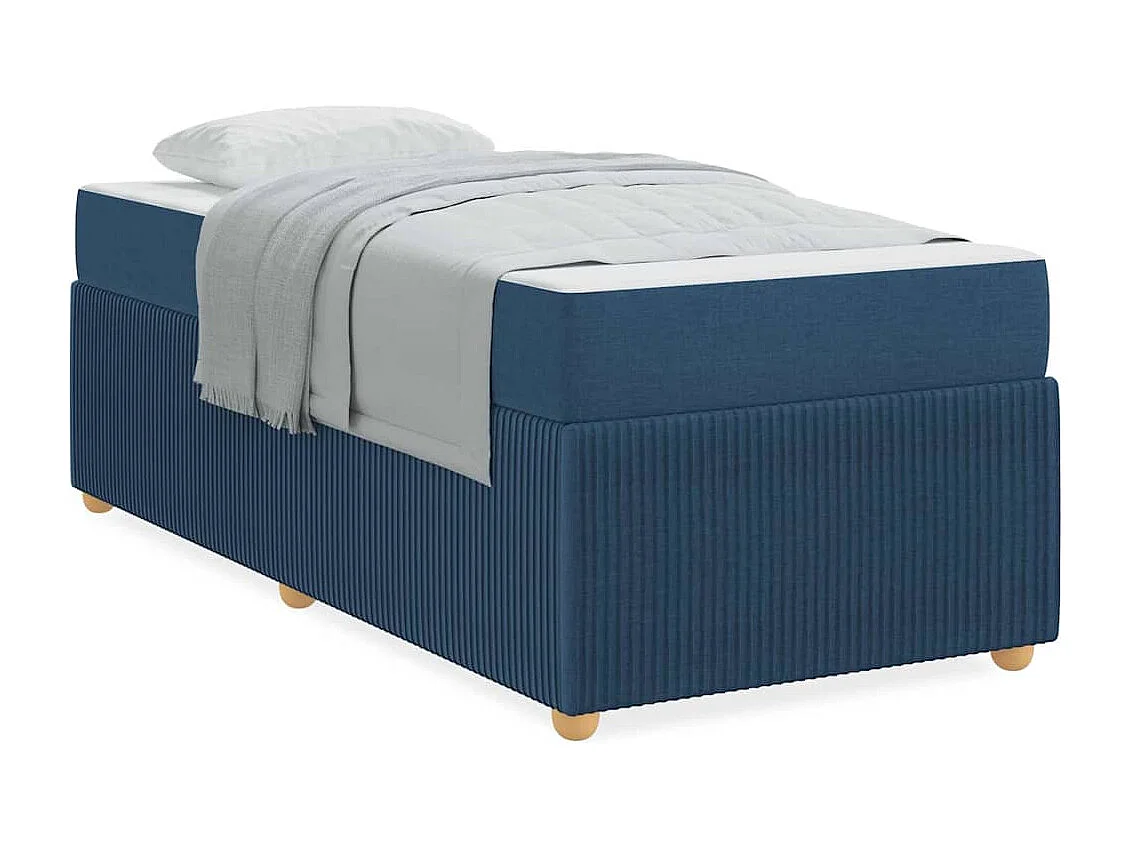 Lit simple | Lit adulte, enfant | Cadre de lit avec matelas Bleu 90x190 cm tissu