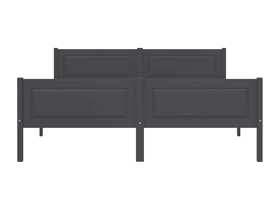 Lit simple | Lit adulte, enfant | Cadre de lit bois de pin massif gris 120x200 cm