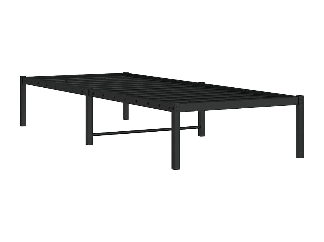 Lit simple | Lit adulte, enfant | Cadre de lit métal noir 75x190 cm