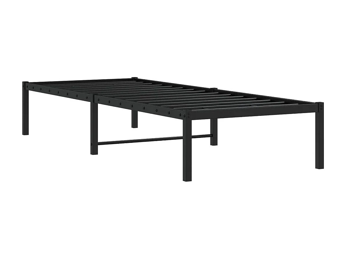Lit simple | Lit adulte, enfant | Cadre de lit métal noir 75x190 cm