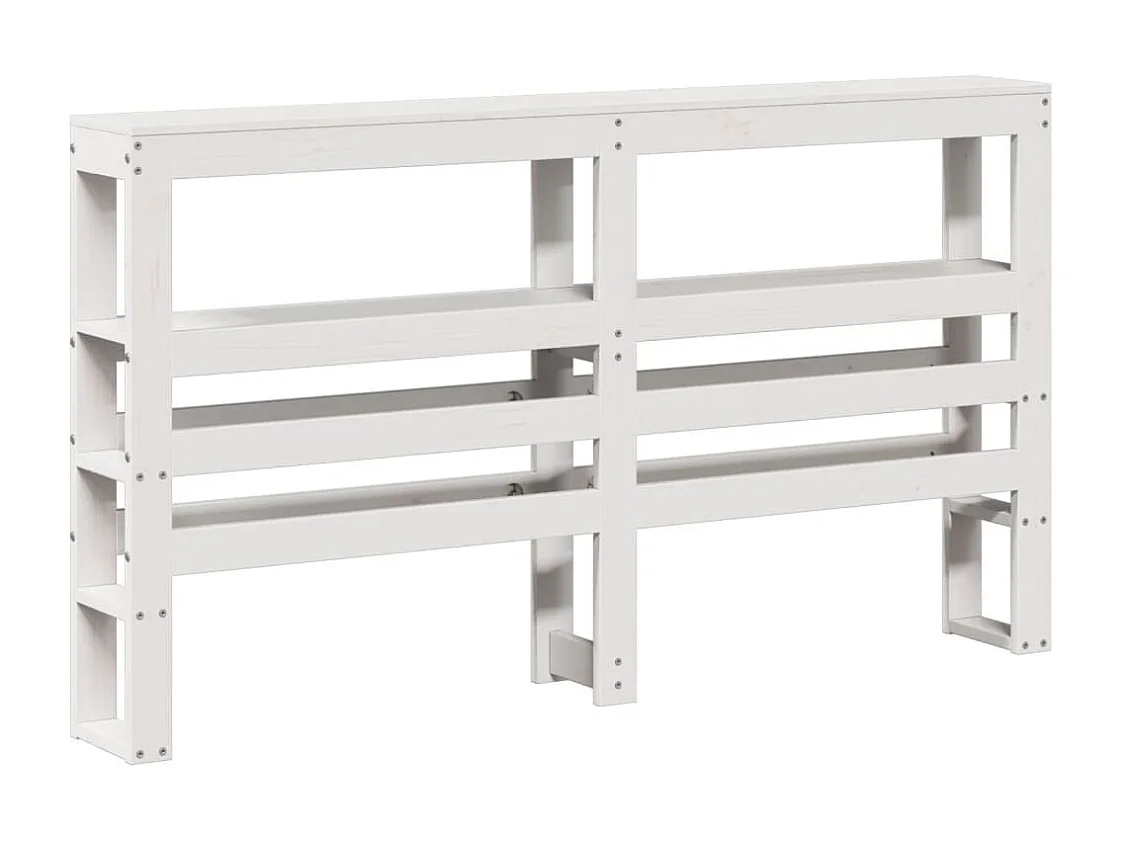 Letto per adulti | Letto singolo | Giroletto con Testiera Bianco 120x190 cm Legno Massello di Pino