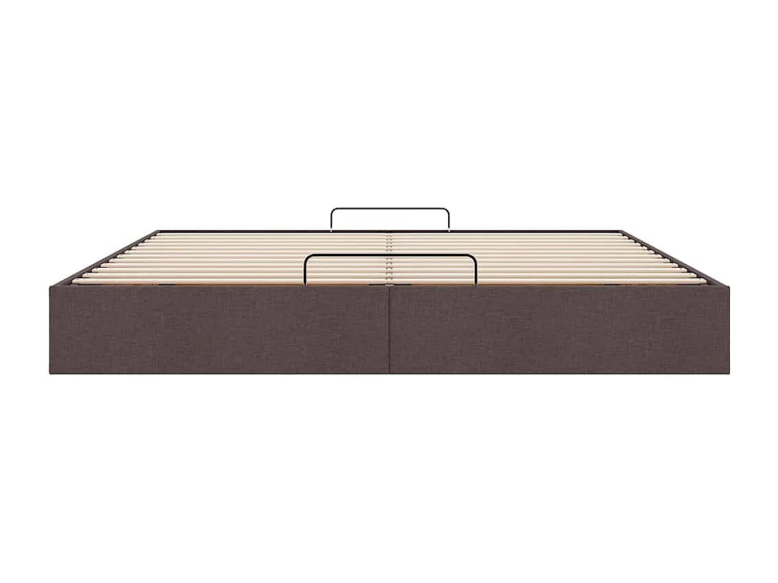 Lit double | Lit adulte | Cadre de lit ottoman marron foncé 160x200 cm tissu