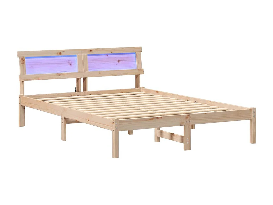 Lit double | Lit adulte | Cadre de lit Marron 140x190 cm Bois massif en pin