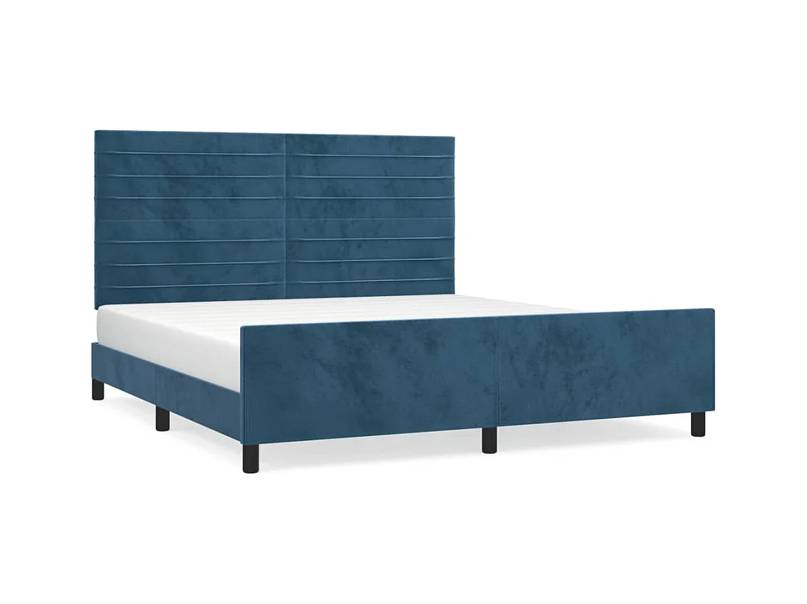 Lit double | Lit adulte | Cadre de lit bleu foncé velours 180x200 cm