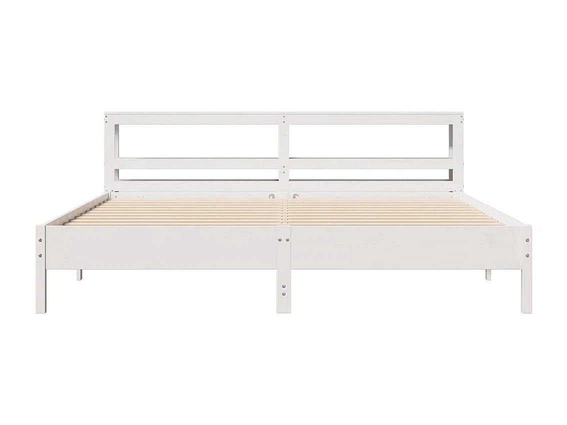 Lit double | Lit adulte | Cadre de lit blanc 180x200 cm bois massif de pin