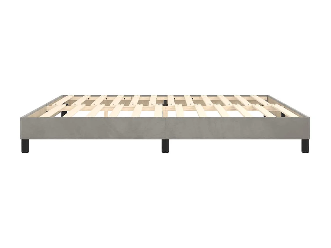 Lit double | Lit adulte | Cadre de lit gris clair 200x200 cm velours