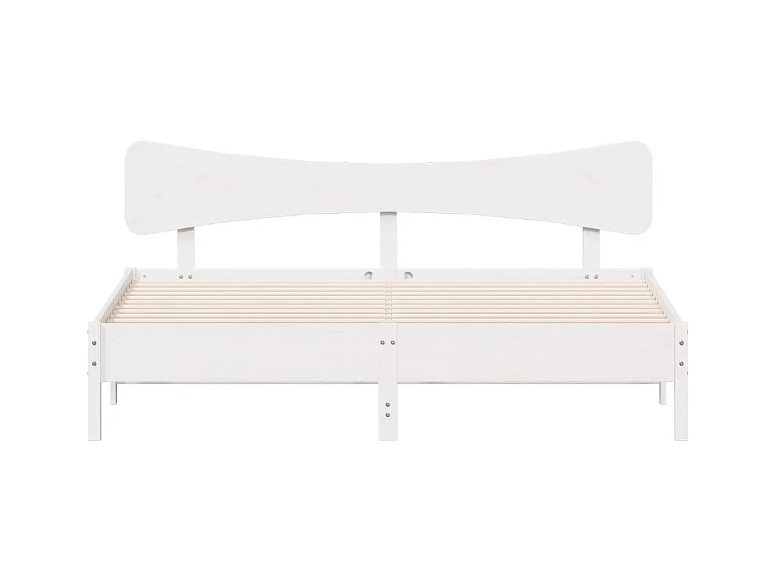 Letto per adulti | Letto matrimoniale | Giroletto senza Materasso Bianco 200x200 cm Legno Massello Pino