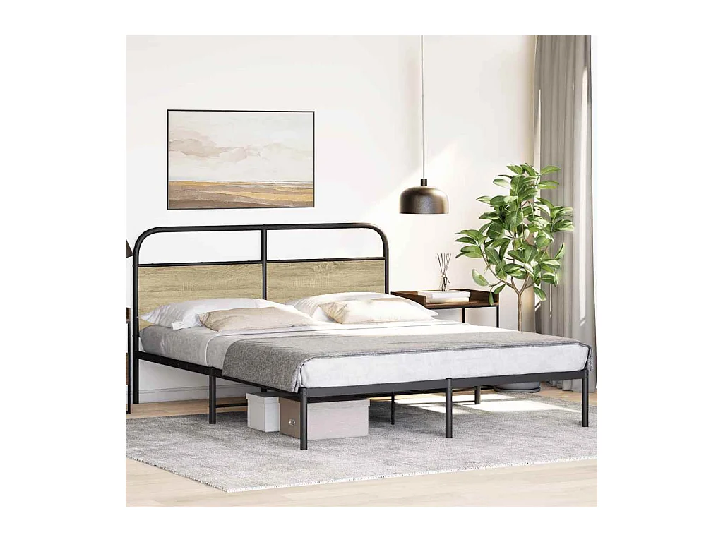 Lit double | Lit adulte | Cadre de lit 160x200 cm chêne sonoma