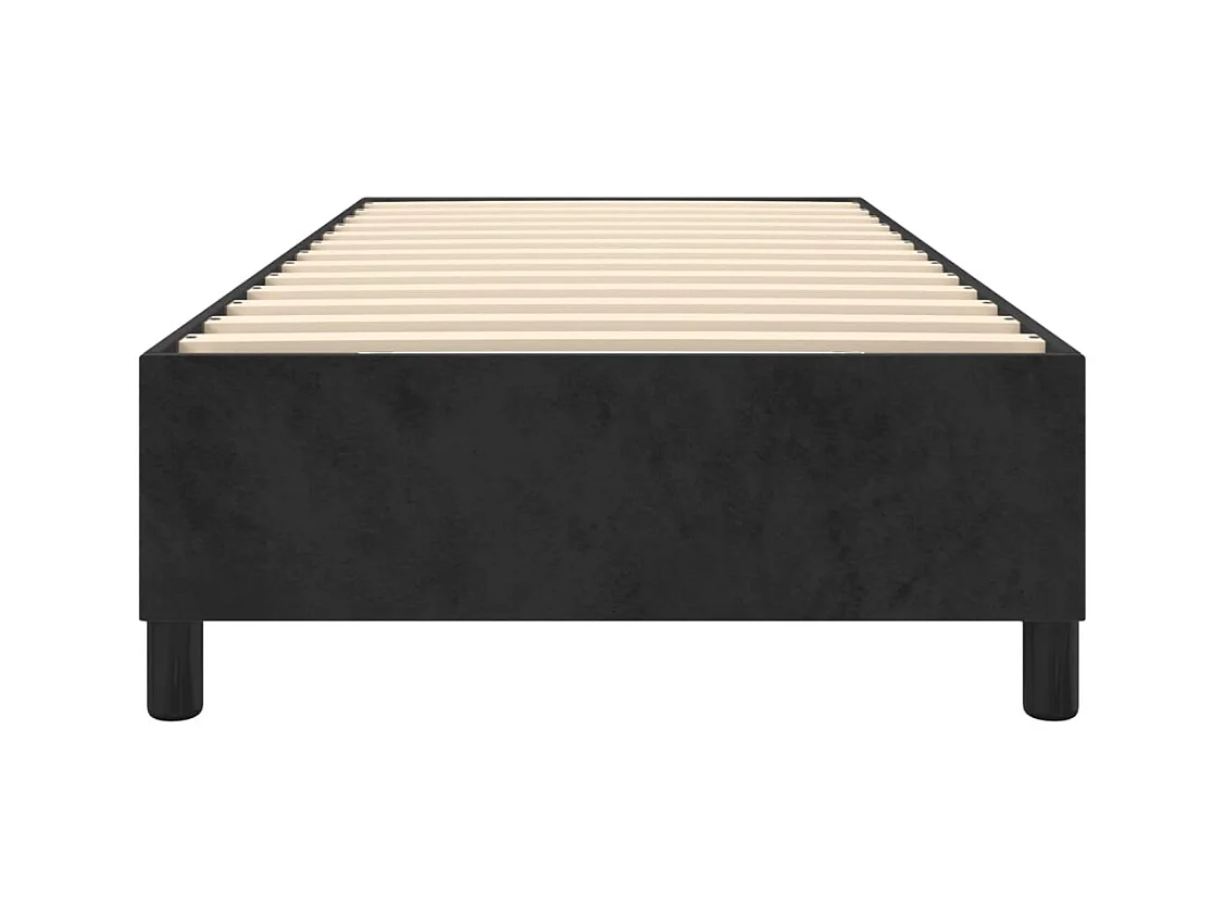 Lit simple | Lit adulte, enfant | Cadre de lit noir 90x200 cm velours
