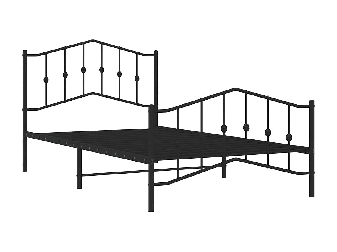 Lit simple | Lit adulte, enfant | Cadre de lit métal avec pied de lit noir 107x203cm