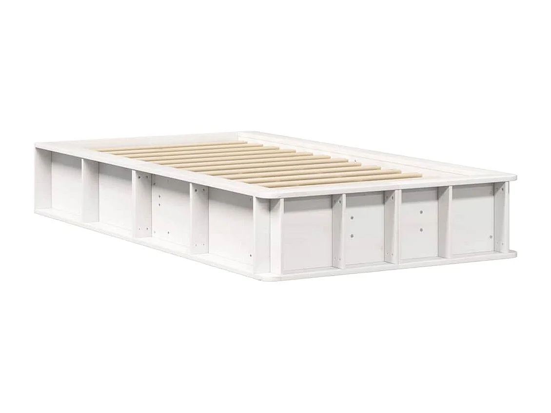 Lit simple | Lit adulte, enfant | Cadre de lit avec stockage Blanc 90x190 cm bois